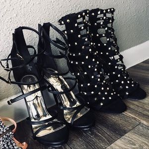 Black buckled heels & studded heels **BRAND NEW**
